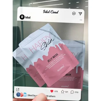 Vruća prodaja prilagođena tiskana 3 strane toplinski zatvorena kozmetička plastična aluminijska folija maska za lice ambalaža vrećice